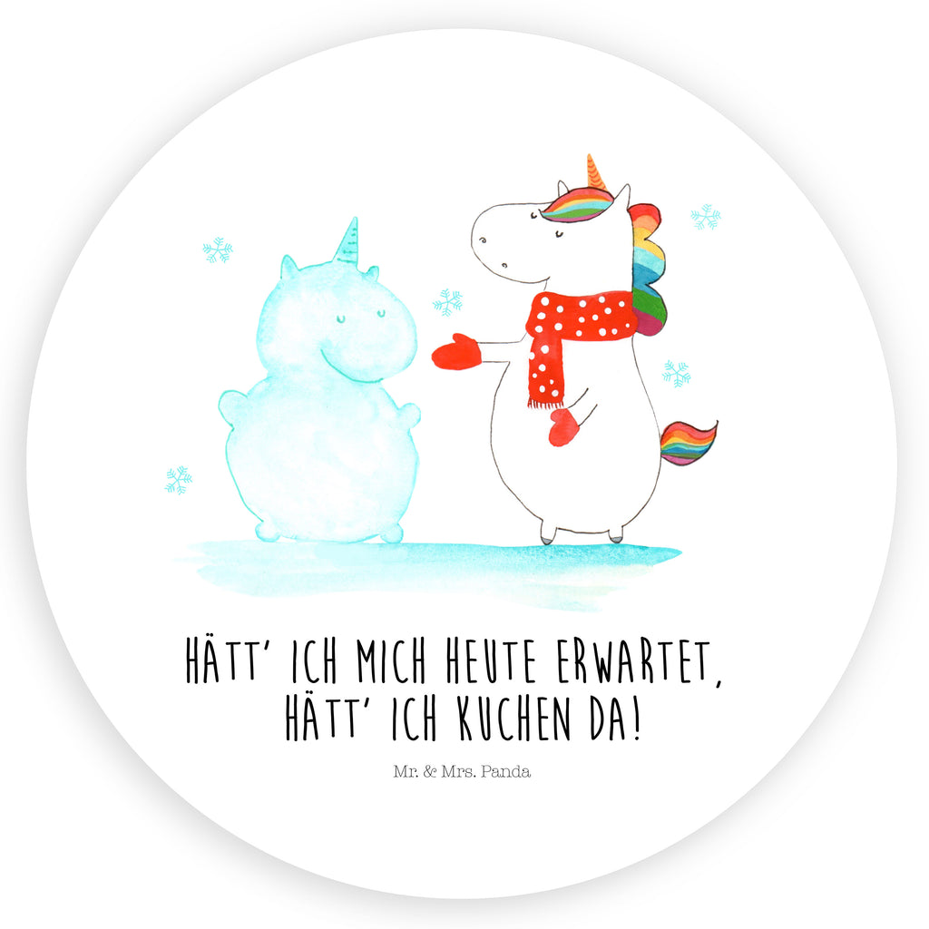 40mm Rund Aufkleber Einhorn Schneemann Sticker, Aufkleber, Etikett, Einhorn, Einhörner, Einhorn Deko, Pegasus, Unicorn, Schneemann, Winter, Schnee, Kuchen, Weihnachten, kalt, Mütze, Handschuhe, X-Mas