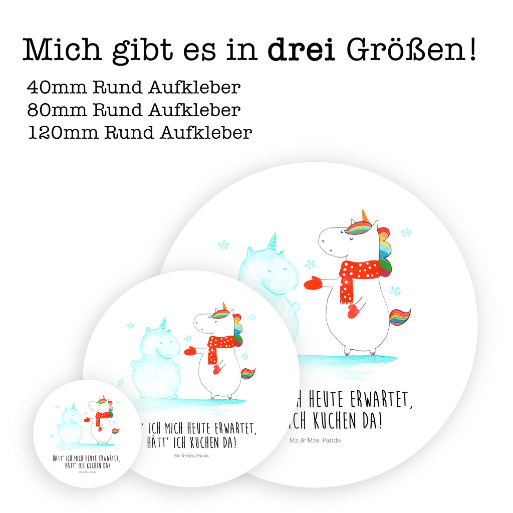 40mm Rund Aufkleber Einhorn Schneemann Sticker, Aufkleber, Etikett, Einhorn, Einhörner, Einhorn Deko, Pegasus, Unicorn, Schneemann, Winter, Schnee, Kuchen, Weihnachten, kalt, Mütze, Handschuhe, X-Mas