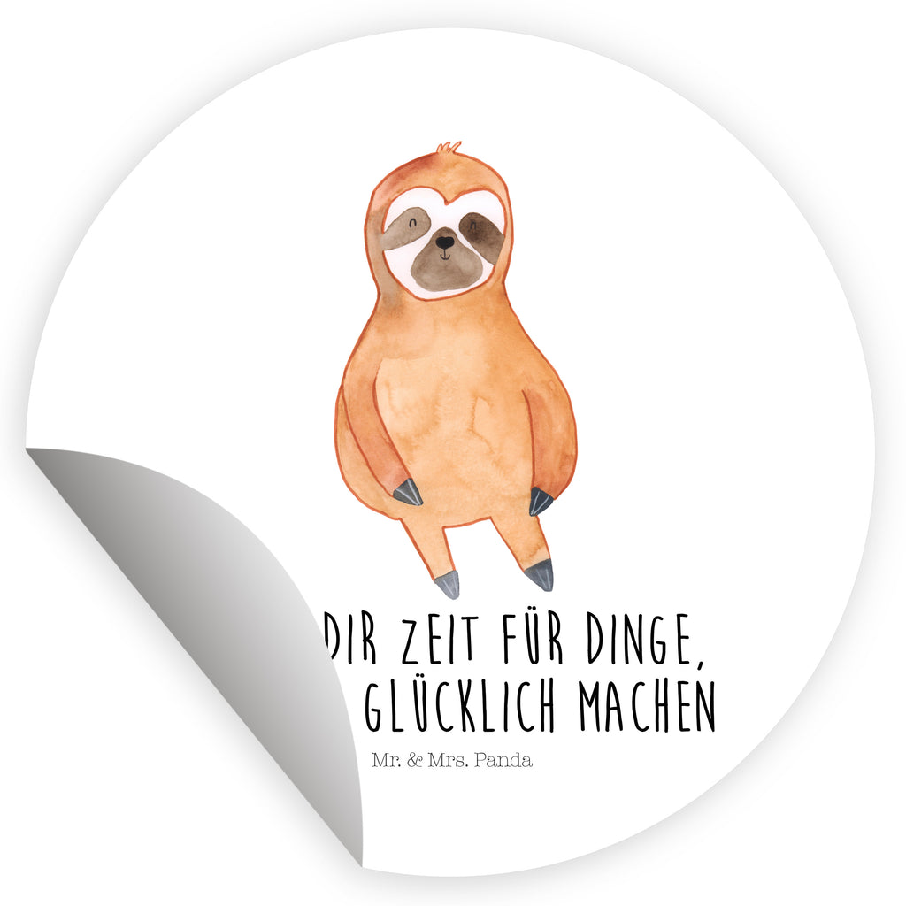 40mm Rund Aufkleber Faultier Zufrieden Sticker, Aufkleber, Etikett, Faultier, Faultier Geschenk, Faultier Deko, Faultiere, faul, Lieblingstier, Pause, relaxen, Glück, glücklich, zufrieden, happy, Zufriedenheit, Gelassenheit, Ruhe, Frieden