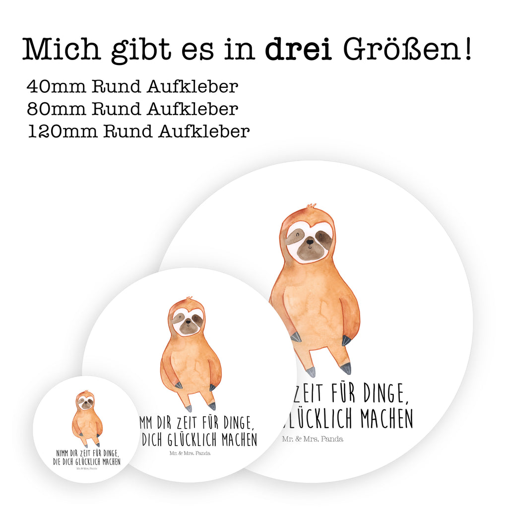 40mm Rund Aufkleber Faultier Zufrieden Sticker, Aufkleber, Etikett, Faultier, Faultier Geschenk, Faultier Deko, Faultiere, faul, Lieblingstier, Pause, relaxen, Glück, glücklich, zufrieden, happy, Zufriedenheit, Gelassenheit, Ruhe, Frieden