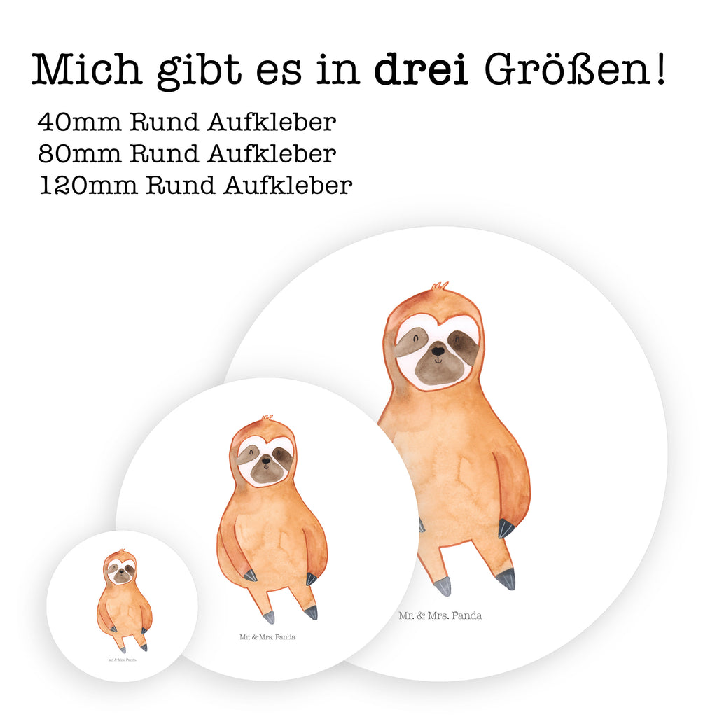 40mm Rund Aufkleber Faultier Zufrieden Sticker, Aufkleber, Etikett, Faultier, Faultier Geschenk, Faultier Deko, Faultiere, faul, Lieblingstier, Pause, relaxen, Glück, glücklich, zufrieden, happy, Zufriedenheit, Gelassenheit, Ruhe, Frieden