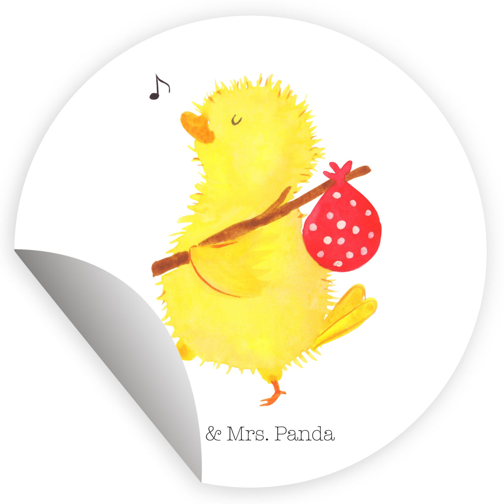 40mm Rund Aufkleber Küken Wanderer Sticker, Aufkleber, Etikett, Ostern, Osterhase, Ostergeschenke, Osternest, Osterdeko, Geschenk zu Ostern, Küken, Osterei, Ostereier, Ei, Frühlingsgefühle, Freude, Grüße, liebe Grüße, Frohe Ostern, Ostergrüße, Flausen, Wunder, Reisen, Weltenbummler, Zeit, Zeitmanagement, Backpacker