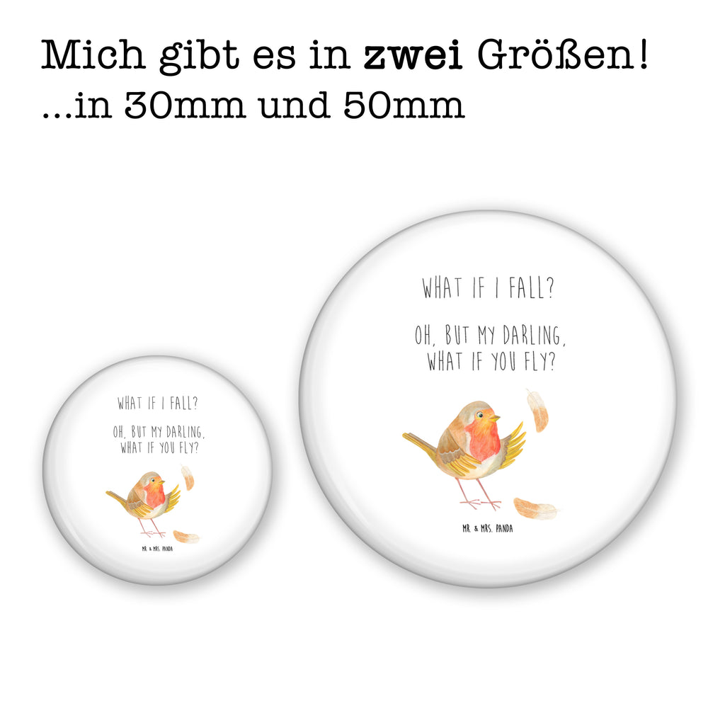 50mm Button Rotkehlchen mit Federn 50mm Button, Button, Pin, Anstecknadel, Tiermotive, Gute Laune, lustige Sprüche, Tiere, What if i fall, Rotkehlchen, Spruch Motivation, Spruch Mut, Vogel, Motivation Sprüche, Motivationsbilder, fliegen