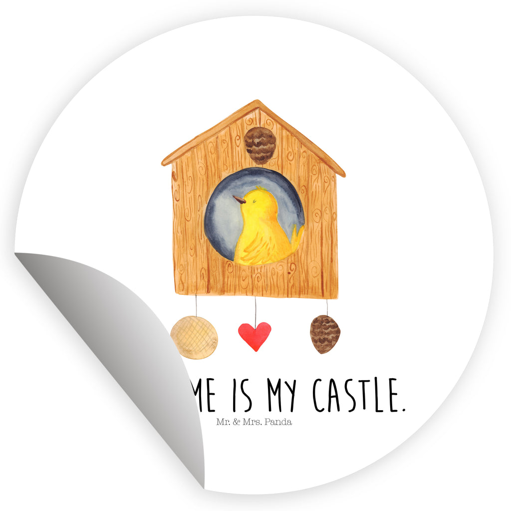 40mm Rund Aufkleber Vogelhaus Sticker, Aufkleber, Etikett, Tiermotive, Gute Laune, lustige Sprüche, Tiere, Vogel, Vögel, Vogelhaus, Vogelhäuschen, Home sweet home, Zuhause, Nest, Eigenheim, Familie, Wohnung, Haus, unser Haus, Lieblingsort, Castle