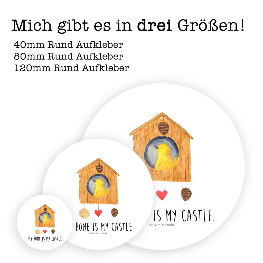 40mm Rund Aufkleber Vogelhaus Sticker, Aufkleber, Etikett, Tiermotive, Gute Laune, lustige Sprüche, Tiere, Vogel, Vögel, Vogelhaus, Vogelhäuschen, Home sweet home, Zuhause, Nest, Eigenheim, Familie, Wohnung, Haus, unser Haus, Lieblingsort, Castle