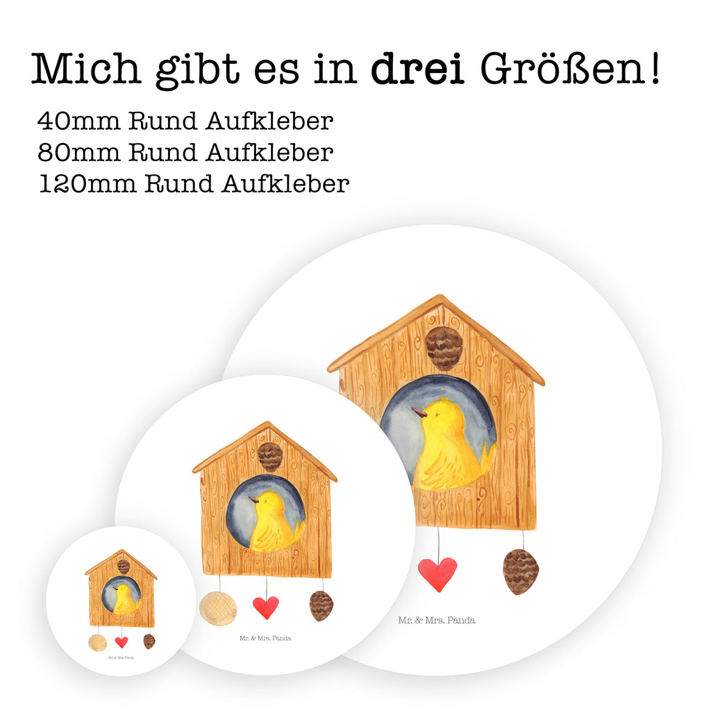 40mm Rund Aufkleber Vogelhaus Sticker, Aufkleber, Etikett, Tiermotive, Gute Laune, lustige Sprüche, Tiere, Vogel, Vögel, Vogelhaus, Vogelhäuschen, Home sweet home, Zuhause, Nest, Eigenheim, Familie, Wohnung, Haus, unser Haus, Lieblingsort, Castle