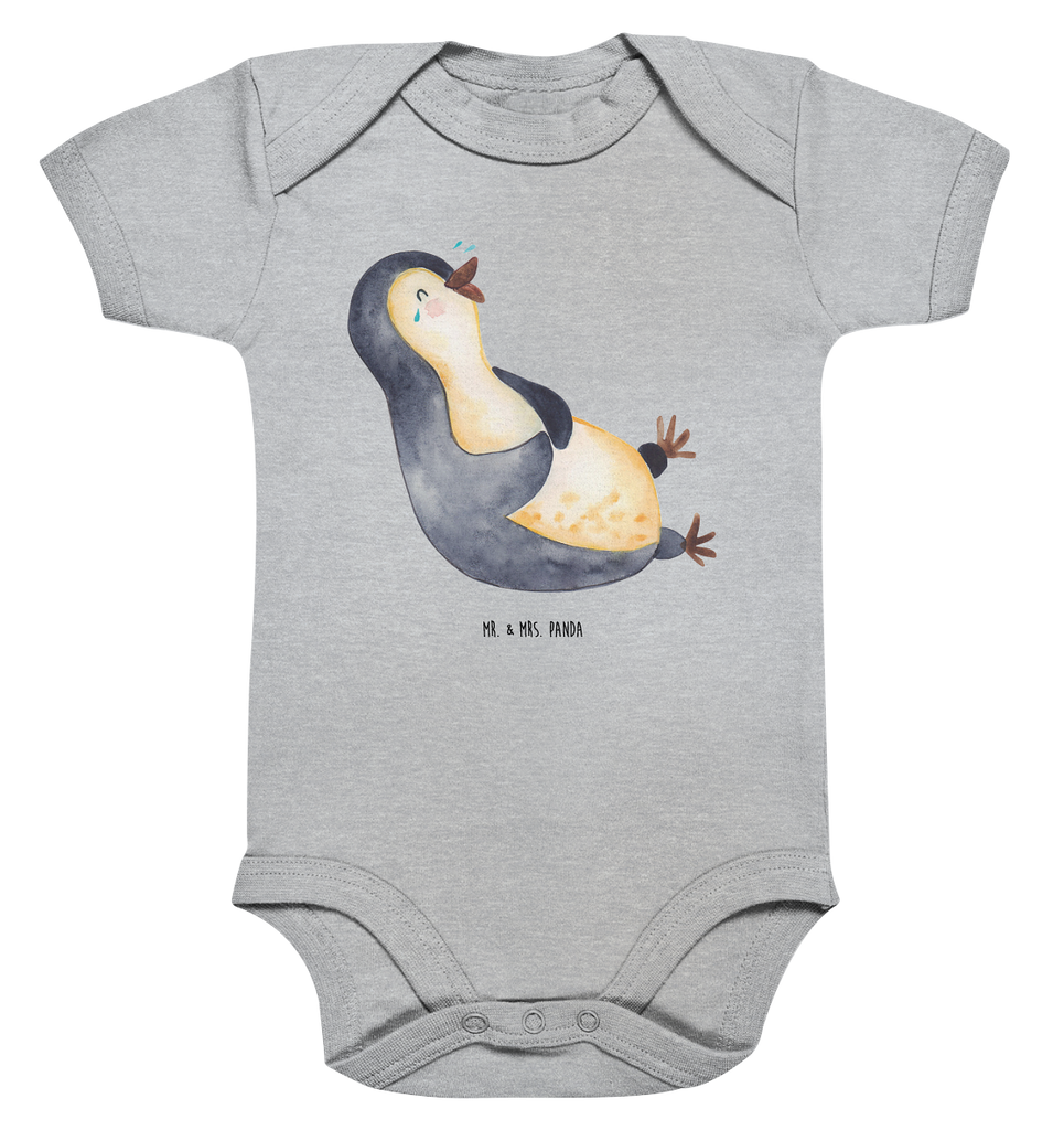 Organic Baby Body Pinguin lachend Babykleidung, Babystrampler, Strampler, Wickelbody, Baby Erstausstattung, Junge, Mädchen, Pinguin, Pinguine, lustiger Spruch, Optimismus, Fröhlich, Lachen, Humor, Fröhlichkeit