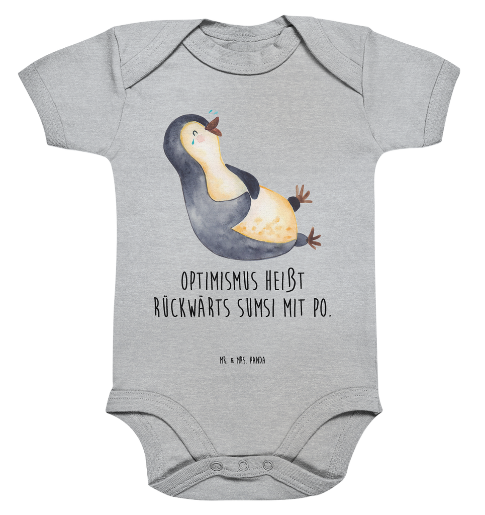 Organic Baby Body Pinguin lachend Babykleidung, Babystrampler, Strampler, Wickelbody, Baby Erstausstattung, Junge, Mädchen, Pinguin, Pinguine, lustiger Spruch, Optimismus, Fröhlich, Lachen, Humor, Fröhlichkeit