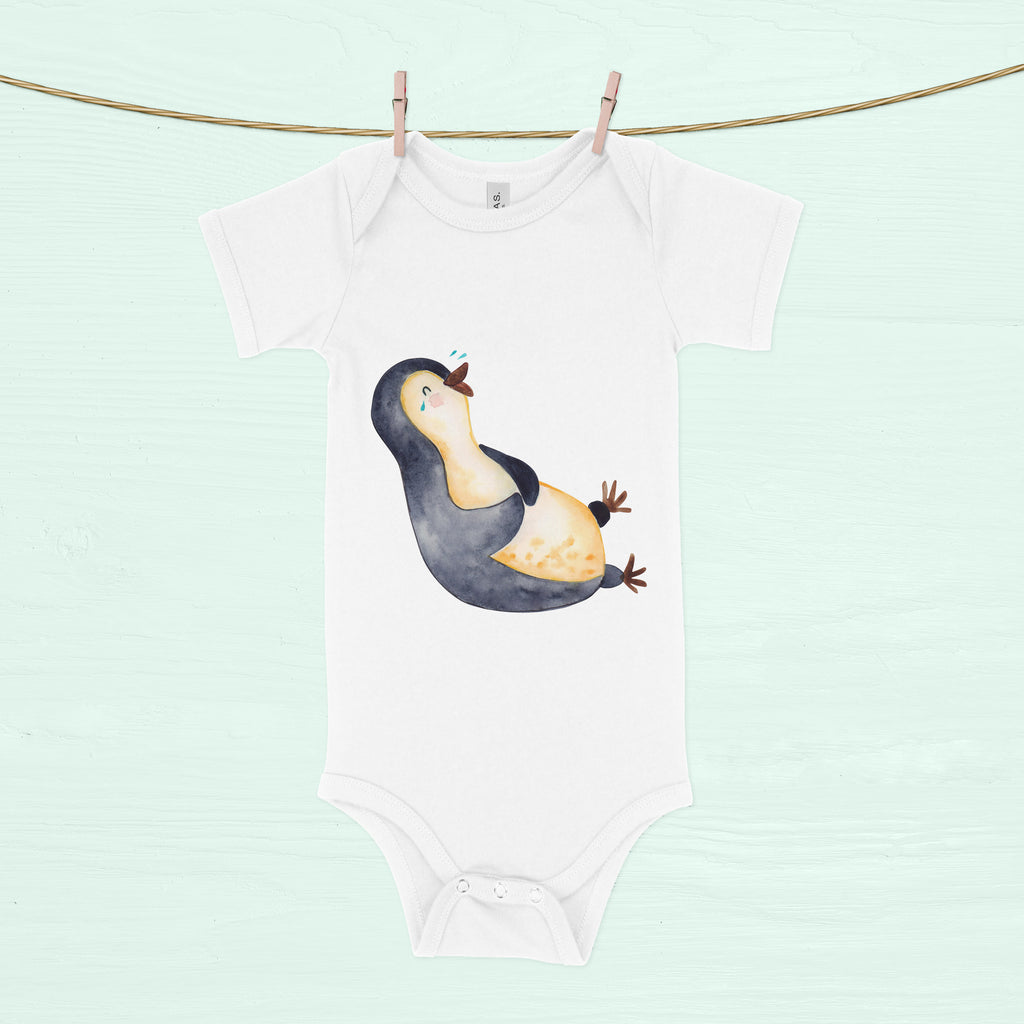 Organic Baby Body Pinguin lachend Babykleidung, Babystrampler, Strampler, Wickelbody, Baby Erstausstattung, Junge, Mädchen, Pinguin, Pinguine, lustiger Spruch, Optimismus, Fröhlich, Lachen, Humor, Fröhlichkeit