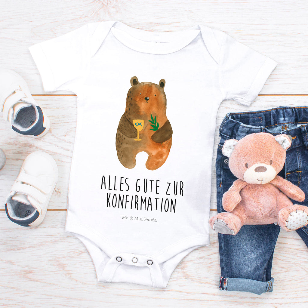Organic Baby Body Konfirmation-Bär Babykleidung, Babystrampler, Strampler, Wickelbody, Baby Erstausstattung, Junge, Mädchen, Bär, Teddy, Teddybär, Konfirmation, Kirche, evangelisch, Gottesdienst
