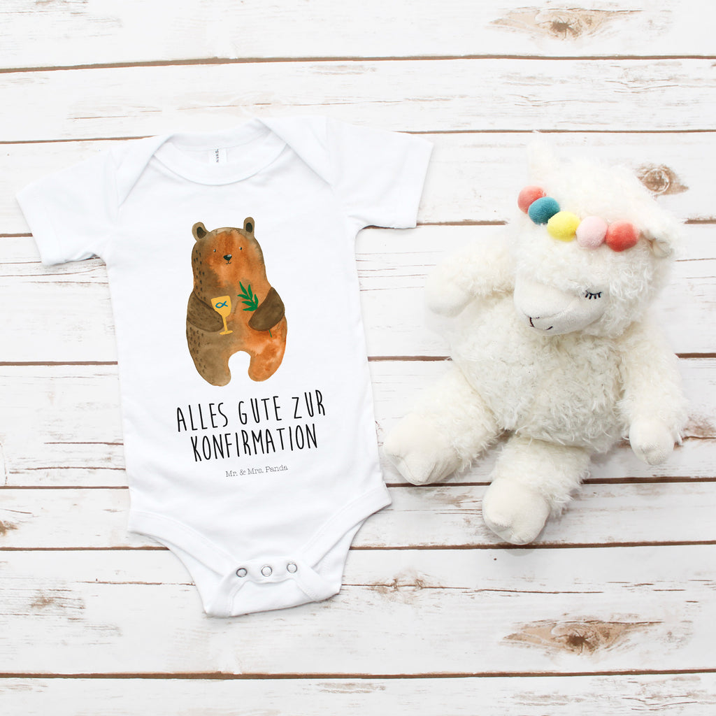 Organic Baby Body Konfirmation-Bär Babykleidung, Babystrampler, Strampler, Wickelbody, Baby Erstausstattung, Junge, Mädchen, Bär, Teddy, Teddybär, Konfirmation, Kirche, evangelisch, Gottesdienst