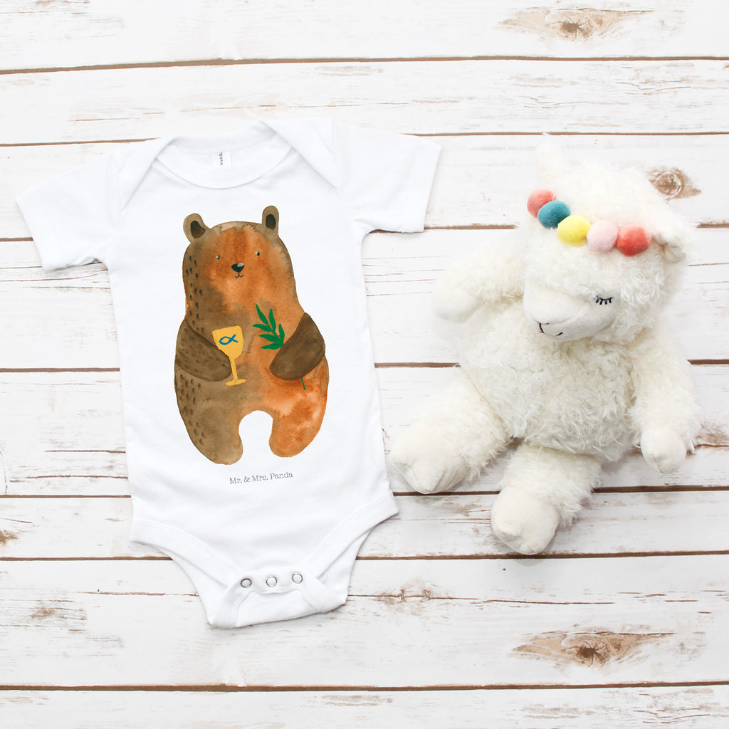Organic Baby Body Konfirmation-Bär Babykleidung, Babystrampler, Strampler, Wickelbody, Baby Erstausstattung, Junge, Mädchen, Bär, Teddy, Teddybär, Konfirmation, Kirche, evangelisch, Gottesdienst
