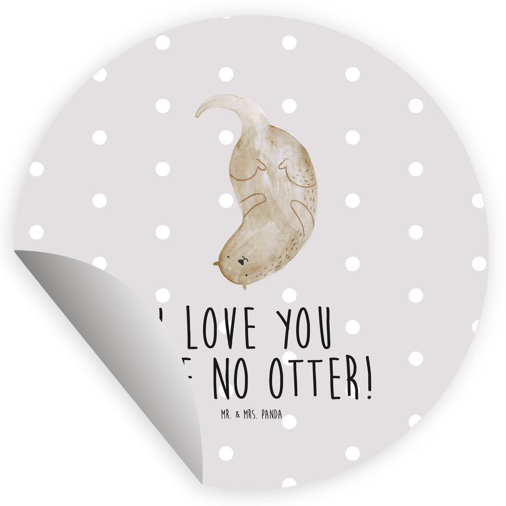 40mm Rund Aufkleber Otter kopfüber Sticker, Aufkleber, Etikett, Otter, Fischotter, Seeotter, Otter Seeotter See Otter