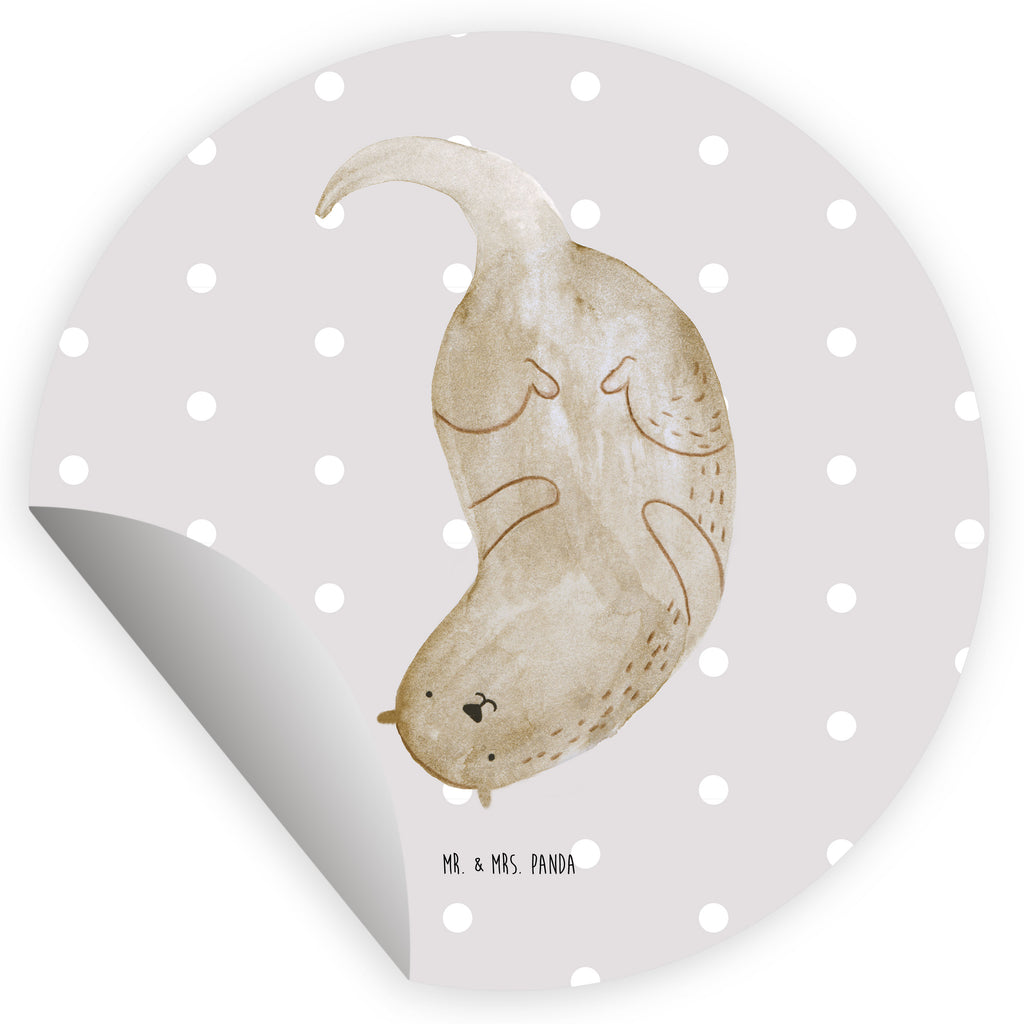 40mm Rund Aufkleber Otter kopfüber Sticker, Aufkleber, Etikett, Otter, Fischotter, Seeotter, Otter Seeotter See Otter