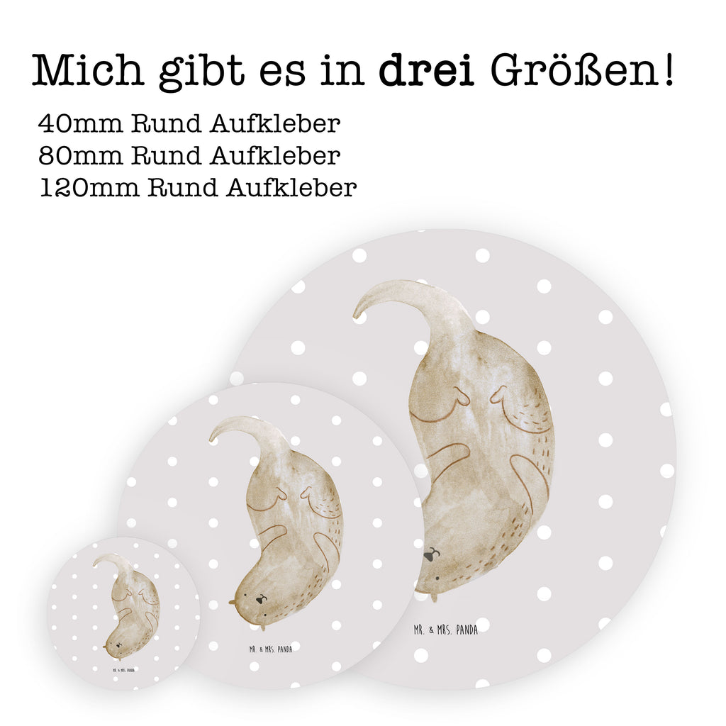 40mm Rund Aufkleber Otter kopfüber Sticker, Aufkleber, Etikett, Otter, Fischotter, Seeotter, Otter Seeotter See Otter