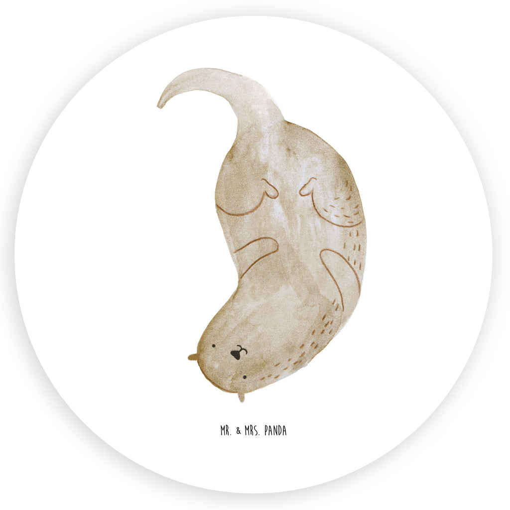 40mm Rund Aufkleber Otter kopfüber Sticker, Aufkleber, Etikett, Otter, Fischotter, Seeotter, Otter Seeotter See Otter