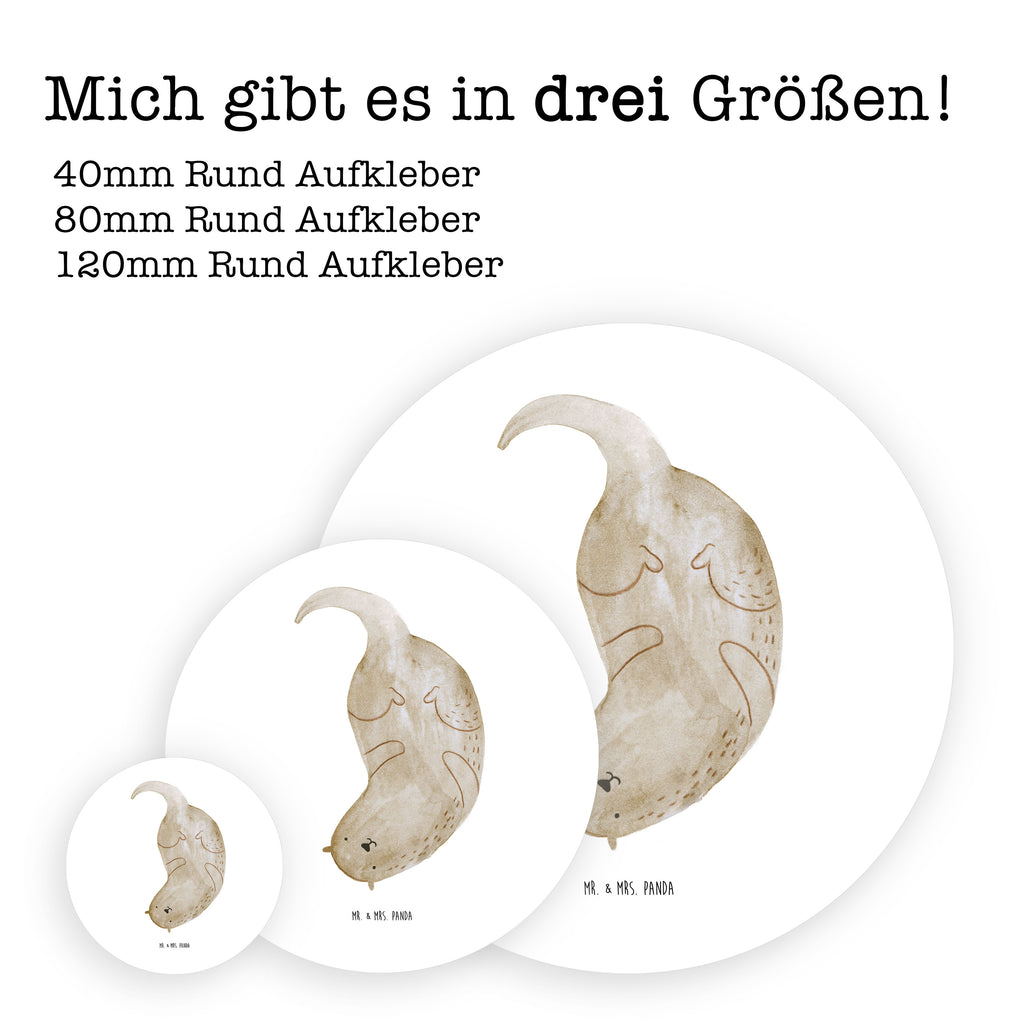 40mm Rund Aufkleber Otter kopfüber Sticker, Aufkleber, Etikett, Otter, Fischotter, Seeotter, Otter Seeotter See Otter