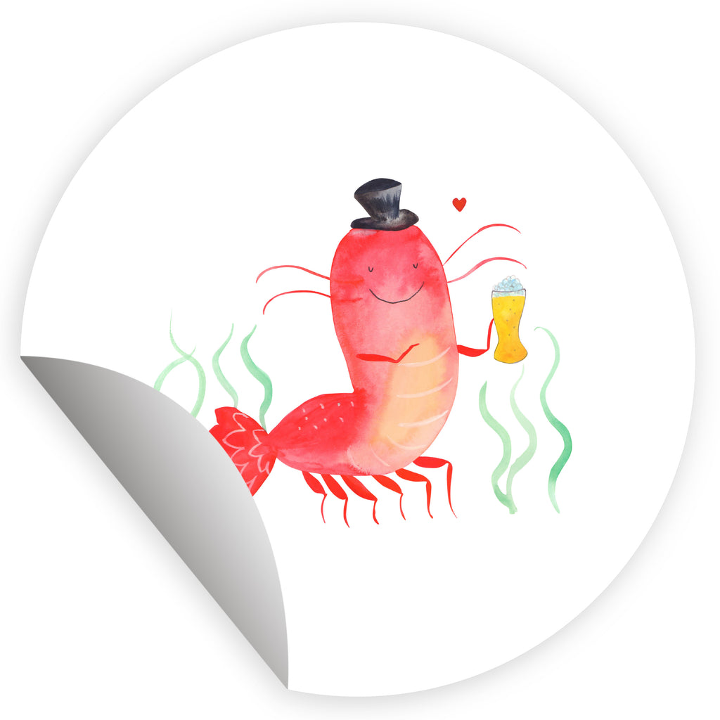 40mm Rund Aufkleber Hummer mit Weizen Sticker, Aufkleber, Etikett, Meerestiere, Meer, Urlaub, Garnele, Garnelen, Bier, Kochen, Männerhaushalt, Junggeselle, Junggesellin, Bierliebhaber, Kneipe, Gasthaus, Wirtschaft