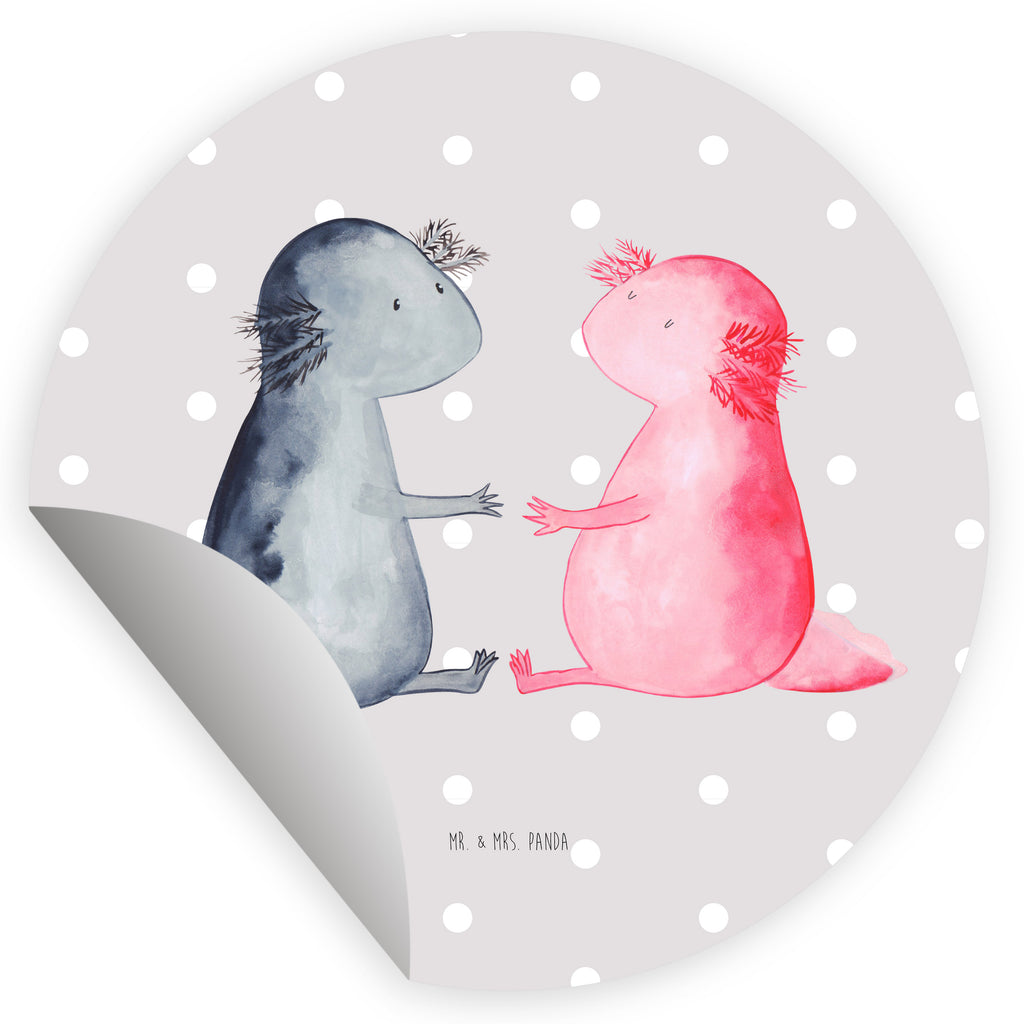 40mm Rund Aufkleber Axolotl Liebe Sticker, Aufkleber, Etikett, Axolotl, Molch, Axolot, Schwanzlurch, Lurch, Lurche, Liebe, große Liebe, Liebesbeweis, Freund, Verlobter, Ehemann, Jahrestag, Valentinstag