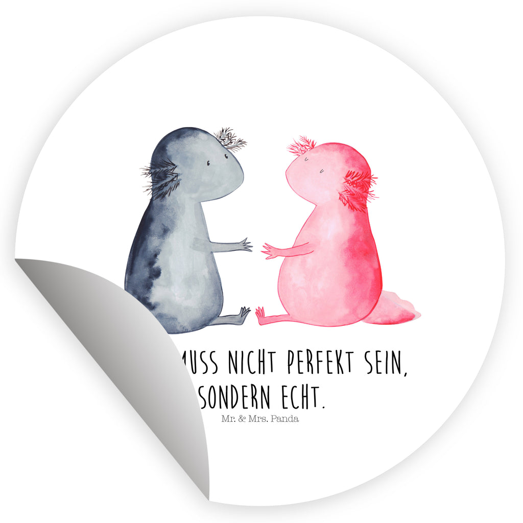 40mm Rund Aufkleber Axolotl Liebe Sticker, Aufkleber, Etikett, Axolotl, Molch, Axolot, Schwanzlurch, Lurch, Lurche, Liebe, große Liebe, Liebesbeweis, Freund, Verlobter, Ehemann, Jahrestag, Valentinstag