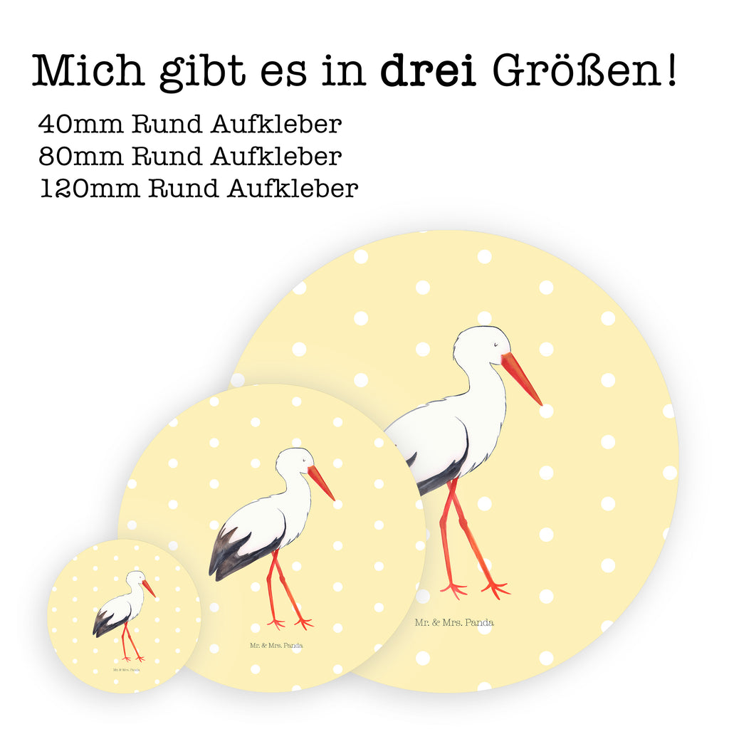 120mm Rund Aufkleber Storch Sticker, Aufkleber, Etikett, Kinder, rund, Tiermotive, Gute Laune, lustige Sprüche, Tiere, Storch, Störche, Schwangerschaft, Geburt, Mutter, Mütter, Mutter werden, Schwanger, Babybauch, Baby