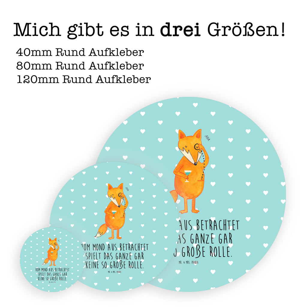 80mm Rund Aufkleber Fuchs Lord Sticker, Aufkleber, Etikett, Fuchs, Füchse, tröstende Worte, Spruch lustig, Liebeskummer Geschenk, Motivation Spruch, Problemlösung