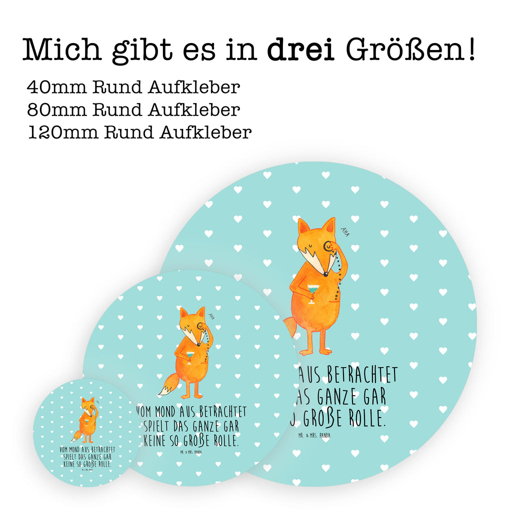 80mm Rund Aufkleber Fuchs Lord Sticker, Aufkleber, Etikett, Fuchs, Füchse, tröstende Worte, Spruch lustig, Liebeskummer Geschenk, Motivation Spruch, Problemlösung