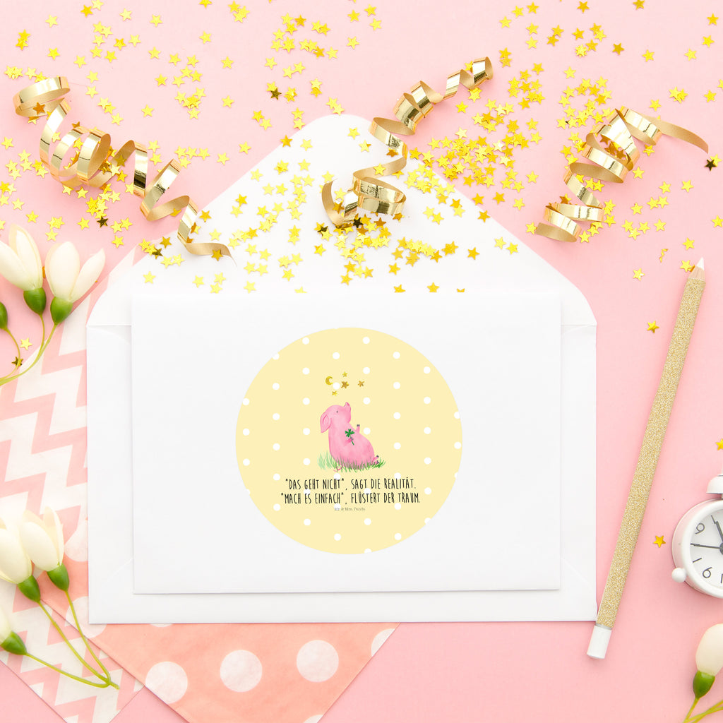 80mm Rund Aufkleber Glücksschwein Sticker, Aufkleber, Etikett, Tiermotive, Gute Laune, lustige Sprüche, Tiere, Glücksschwein. Glück, Schwein, Schweinchen, Sterne, Sernchen, Ziele, Träume, Motivation, Glücksbringer