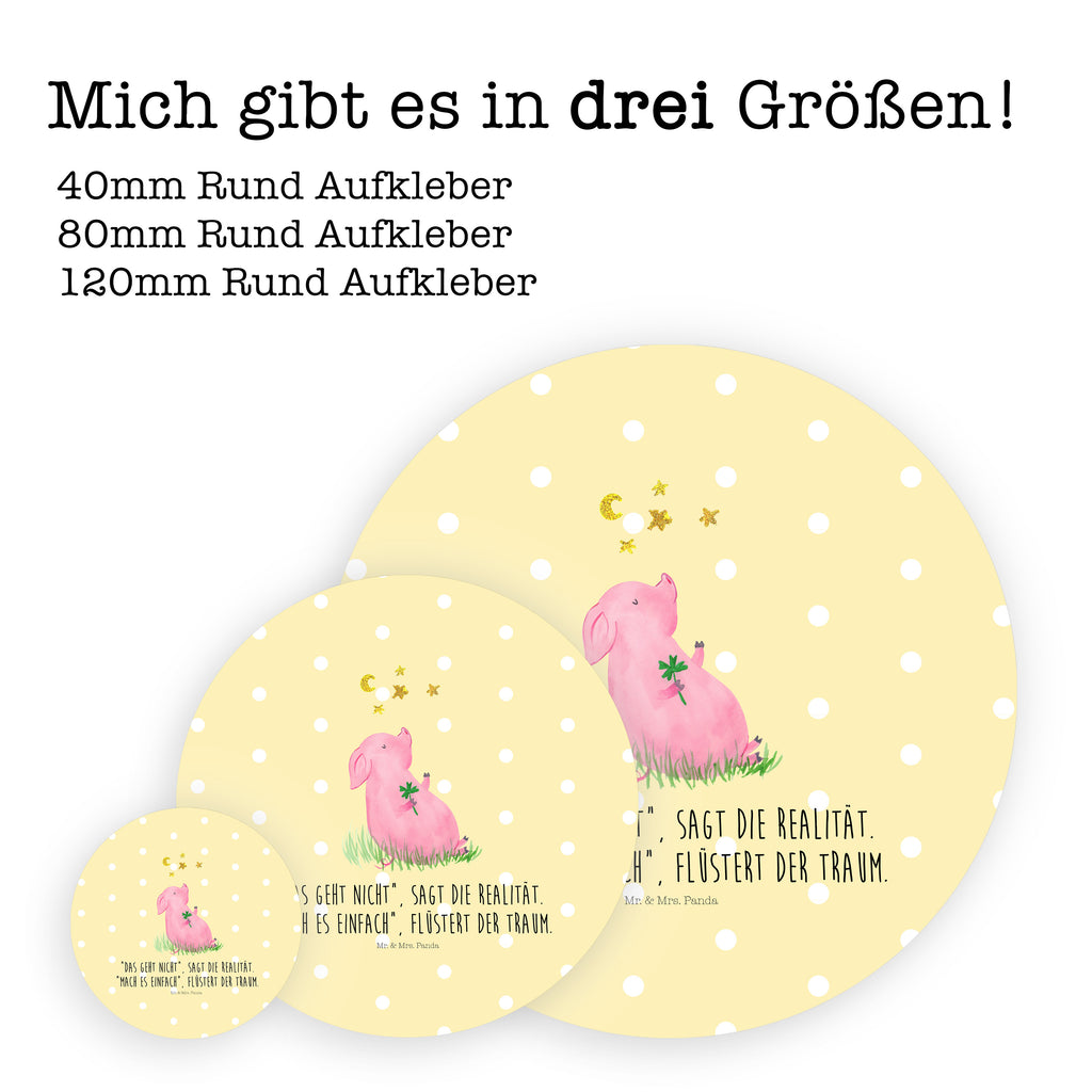 80mm Rund Aufkleber Glücksschwein Sticker, Aufkleber, Etikett, Tiermotive, Gute Laune, lustige Sprüche, Tiere, Glücksschwein. Glück, Schwein, Schweinchen, Sterne, Sernchen, Ziele, Träume, Motivation, Glücksbringer