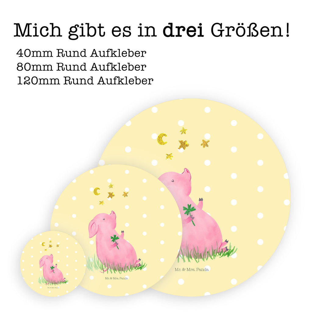 80mm Rund Aufkleber Glücksschwein Sticker, Aufkleber, Etikett, Tiermotive, Gute Laune, lustige Sprüche, Tiere, Glücksschwein. Glück, Schwein, Schweinchen, Sterne, Sernchen, Ziele, Träume, Motivation, Glücksbringer