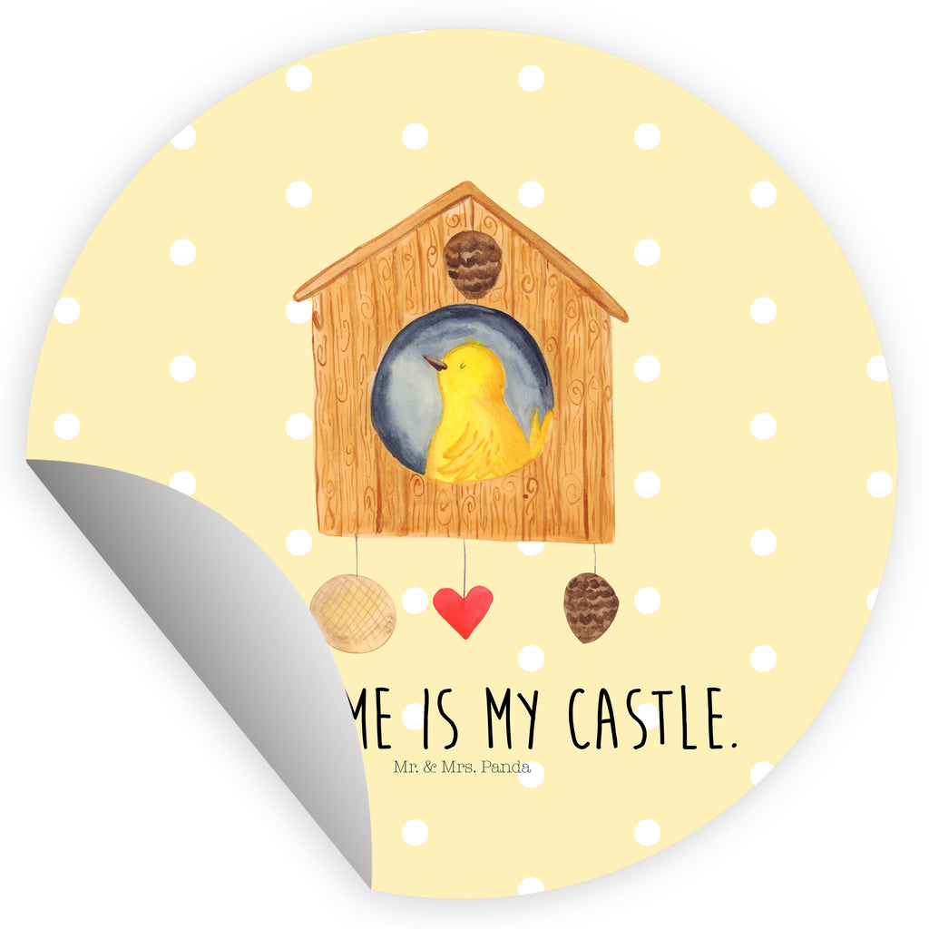 40mm Rund Aufkleber Vogelhaus Sticker, Aufkleber, Etikett, Tiermotive, Gute Laune, lustige Sprüche, Tiere, Vogel, Vögel, Vogelhaus, Vogelhäuschen, Home sweet home, Zuhause, Nest, Eigenheim, Familie, Wohnung, Haus, unser Haus, Lieblingsort, Castle
