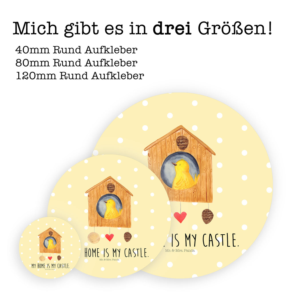 40mm Rund Aufkleber Vogelhaus Sticker, Aufkleber, Etikett, Tiermotive, Gute Laune, lustige Sprüche, Tiere, Vogel, Vögel, Vogelhaus, Vogelhäuschen, Home sweet home, Zuhause, Nest, Eigenheim, Familie, Wohnung, Haus, unser Haus, Lieblingsort, Castle