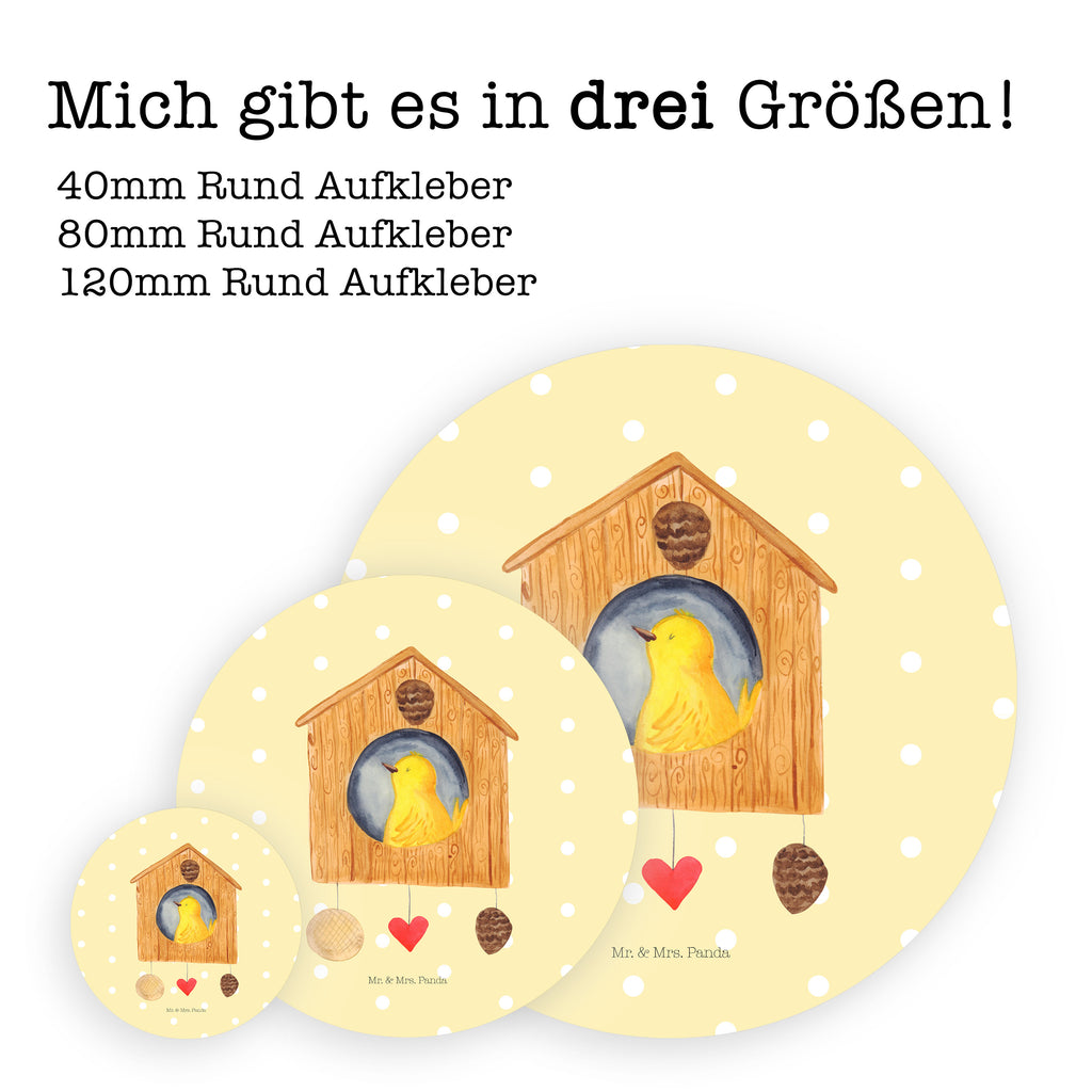 40mm Rund Aufkleber Vogelhaus Sticker, Aufkleber, Etikett, Tiermotive, Gute Laune, lustige Sprüche, Tiere, Vogel, Vögel, Vogelhaus, Vogelhäuschen, Home sweet home, Zuhause, Nest, Eigenheim, Familie, Wohnung, Haus, unser Haus, Lieblingsort, Castle