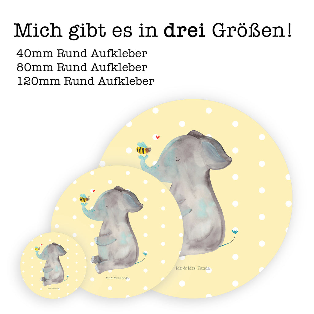40mm Rund Aufkleber Elefant & Biene Sticker, Aufkleber, Etikett, Tiermotive, Gute Laune, lustige Sprüche, Tiere, Elefant, Biene, Liebe, Liebesbeweis, Jahrestag, Liebesgeschenk, Heiratsantrag, Hochzeitsgeschenk, Liebesspruch