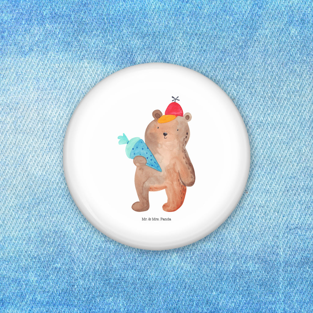 50mm Button Bär mit Schultüte 50mm Button, Button, Pin, Anstecknadel, Bär, Teddy, Teddybär, Bär Motiv, Schultüte, Erster Schultag Geschenk, Einschulung Geschenk, Schule Geschenk, Grundschule, Schulanfang, Schulbeginn