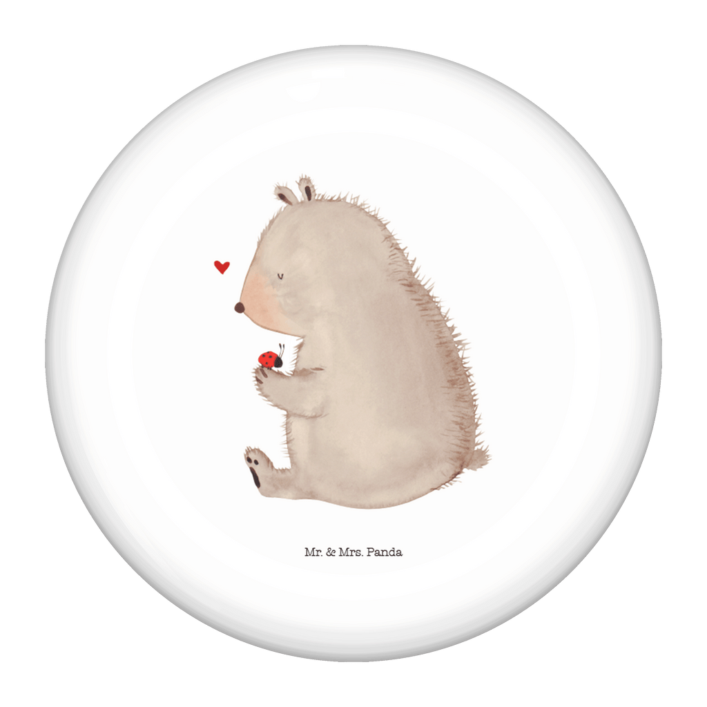 50mm Button Bär mit Marienkäfer 50mm Button, Button, Pin, Anstecknadel, Bär, Teddy, Teddybär, Marienkäfer, Liebe, Freiheit, Motivation, Das Leben ist schön