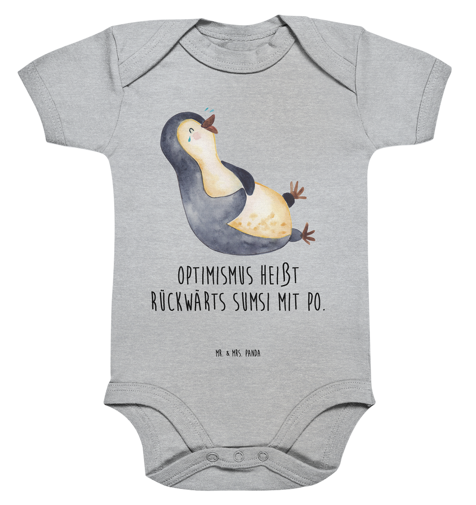 Organic Baby Body Pinguin lachend Babykleidung, Babystrampler, Strampler, Wickelbody, Baby Erstausstattung, Junge, Mädchen, Pinguin, Pinguine, lustiger Spruch, Optimismus, Fröhlich, Lachen, Humor, Fröhlichkeit
