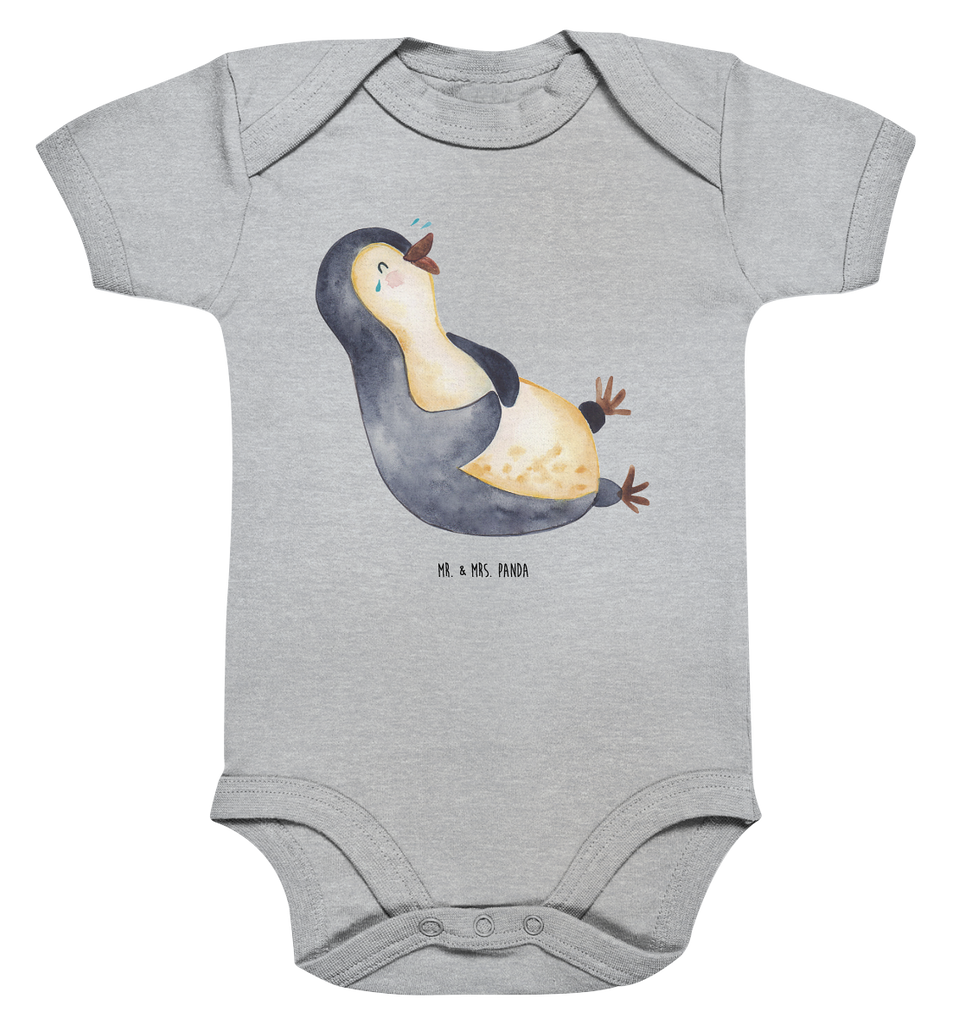 Organic Baby Body Pinguin lachend Babykleidung, Babystrampler, Strampler, Wickelbody, Baby Erstausstattung, Junge, Mädchen, Pinguin, Pinguine, lustiger Spruch, Optimismus, Fröhlich, Lachen, Humor, Fröhlichkeit