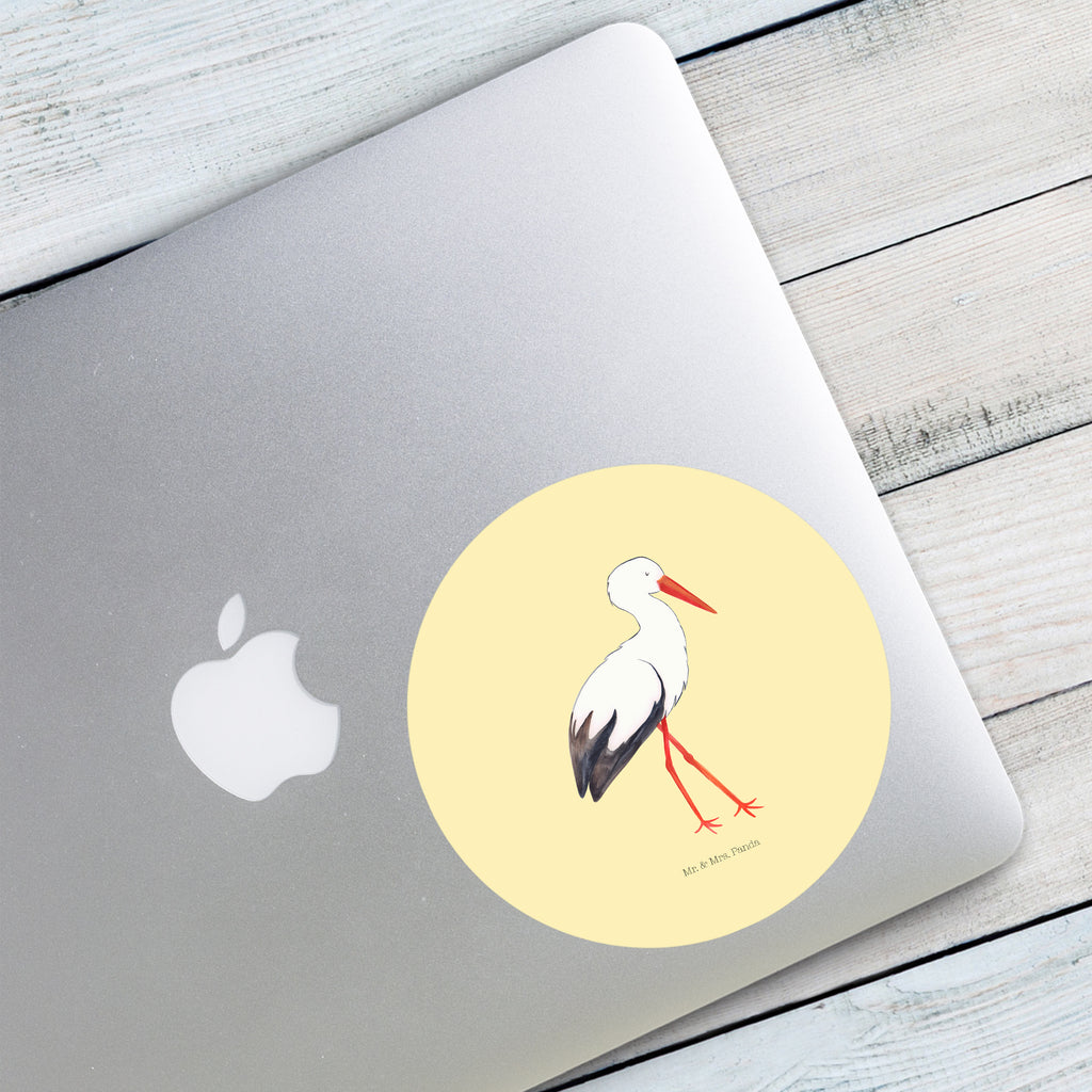 120mm Rund Aufkleber Storch Sticker, Aufkleber, Etikett, Kinder, rund, Tiermotive, Gute Laune, lustige Sprüche, Tiere, Storch, Störche, Schwangerschaft, Geburt, Mutter, Mütter, Mutter werden, Schwanger, Babybauch, Baby