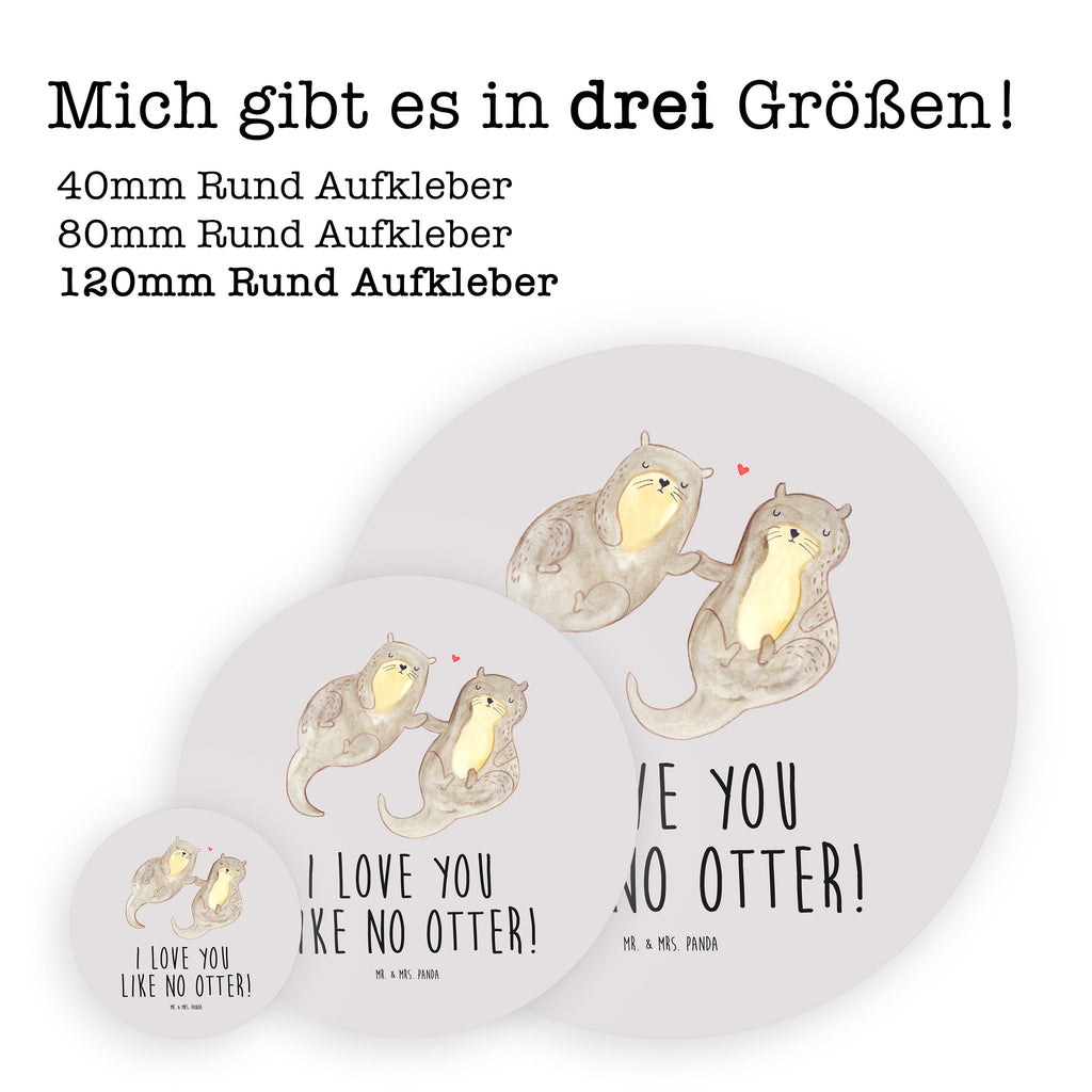 120mm Rund Aufkleber Otter händchenhaltend Sticker, Aufkleber, Etikett, Kinder, rund, Otter, Fischotter, Seeotter, Otter Seeotter See Otter