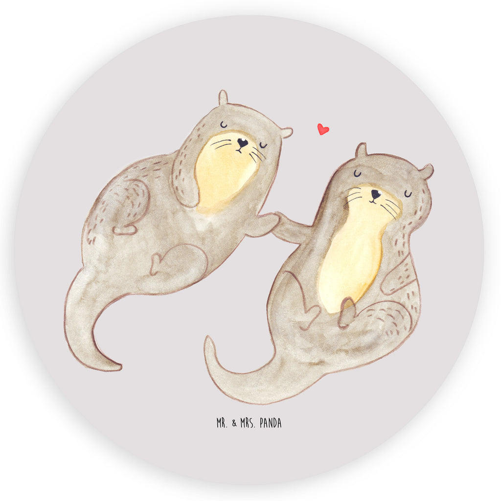 120mm Rund Aufkleber Otter händchenhaltend Sticker, Aufkleber, Etikett, Kinder, rund, Otter, Fischotter, Seeotter, Otter Seeotter See Otter