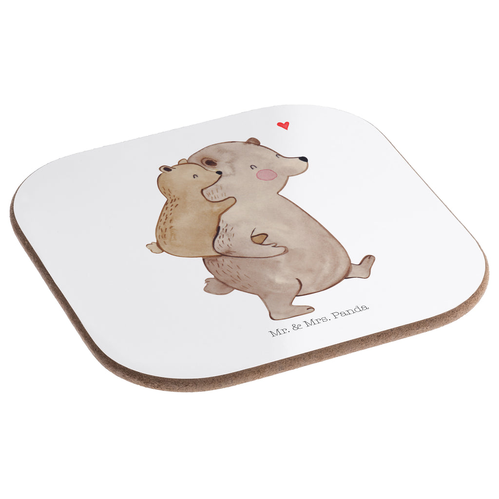 Quadratische Untersetzer Papa Bär Bierdeckel, Glasuntersetzer, Untersetzer Gläser, Getränkeuntersetzer, Familie, Vatertag, Muttertag, Bruder, Schwester, Mama, Papa, Oma, Opa, Geschenk, Vater, Papi, Vati, Onkel, Geburtstag