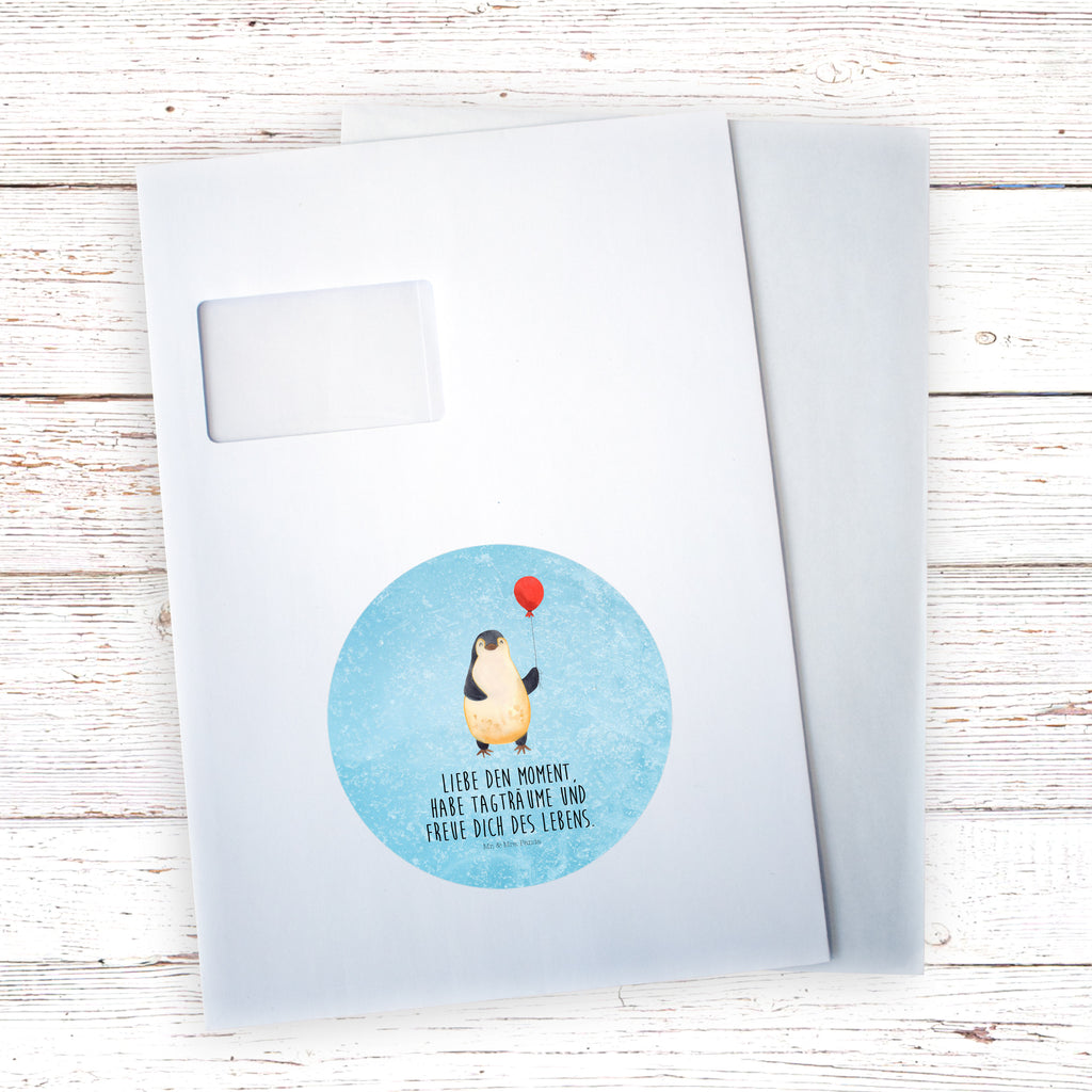 120mm Rund Aufkleber Pinguin Luftballon Sticker, Aufkleber, Etikett, Kinder, rund, Pinguin, Pinguine, Luftballon, Tagträume, Lebenslust, Geschenk Freundin, Geschenkidee, beste Freundin, Motivation, Neustart, neues Leben, Liebe, Glück
