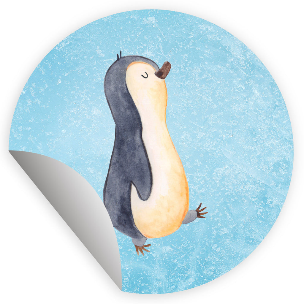 120mm Rund Aufkleber Pinguin marschierend Sticker, Aufkleber, Etikett, Kinder, rund, Pinguin, Pinguine, Frühaufsteher, Langschläfer, Bruder, Schwester, Familie