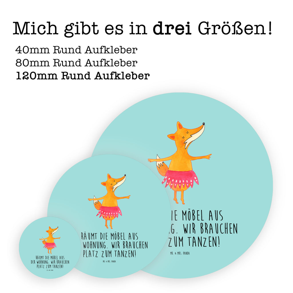 120mm Rund Aufkleber Fuchs Ballerina Sticker, Aufkleber, Etikett, Kinder, rund, Fuchs, Fuchs Spruch, Füchse, Füchsin, Ballerina, Ballett, Tänzerin, Tanzen, Party, Einladung, Geburtstag