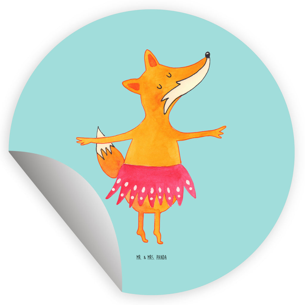 120mm Rund Aufkleber Fuchs Ballerina Sticker, Aufkleber, Etikett, Kinder, rund, Fuchs, Fuchs Spruch, Füchse, Füchsin, Ballerina, Ballett, Tänzerin, Tanzen, Party, Einladung, Geburtstag