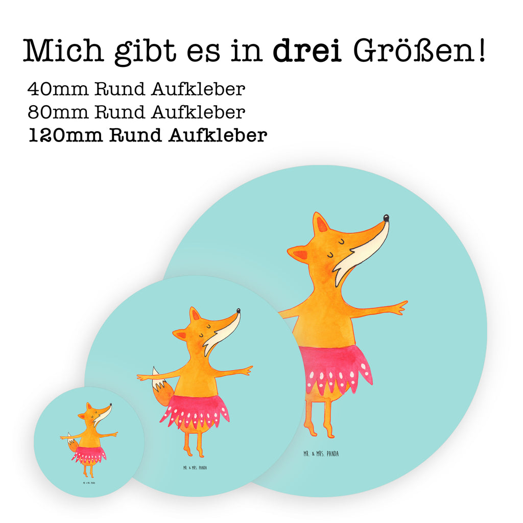 120mm Rund Aufkleber Fuchs Ballerina Sticker, Aufkleber, Etikett, Kinder, rund, Fuchs, Fuchs Spruch, Füchse, Füchsin, Ballerina, Ballett, Tänzerin, Tanzen, Party, Einladung, Geburtstag