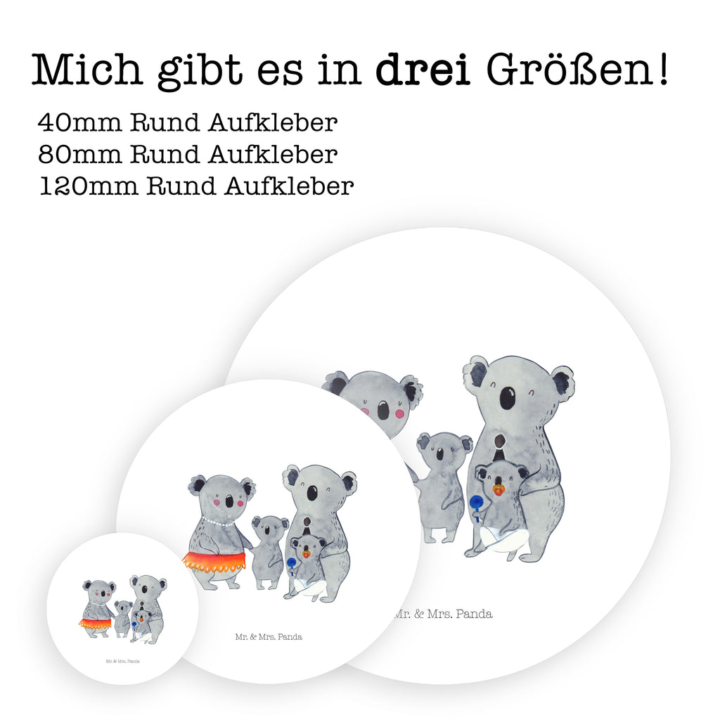40mm Rund Aufkleber Koala Familie Sticker, Aufkleber, Etikett, Familie, Vatertag, Muttertag, Bruder, Schwester, Mama, Papa, Oma, Opa, Koala, Koalas, Family, Kinder, Geschwister, Familienleben