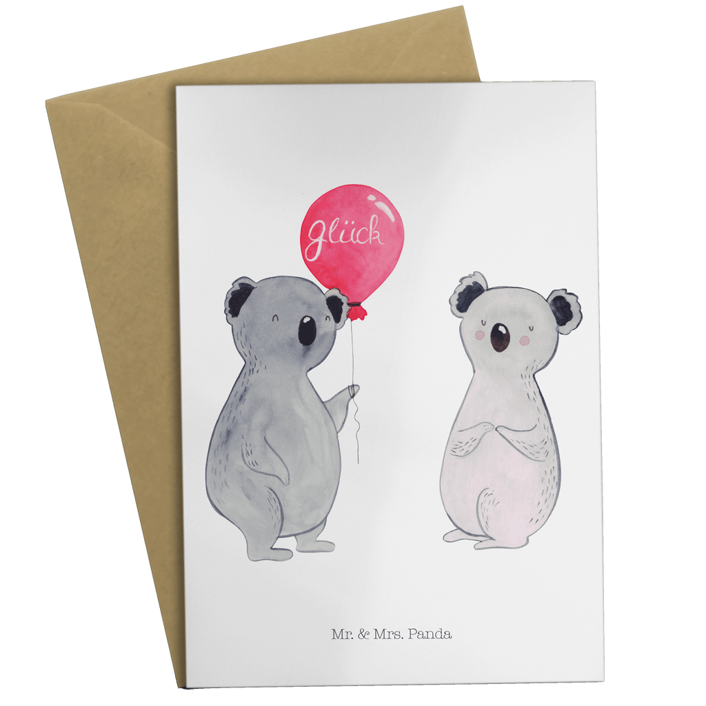 Grußkarte Koala Luftballon Klappkarte, Einladungskarte, Glückwunschkarte, Hochzeitskarte, Geburtstagskarte, Karte, Koala, Koalabär, Luftballon, Party, Geburtstag, Geschenk