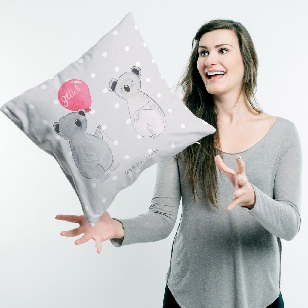 40x40 Kissen Koala Luftballon Kissenhülle, Kopfkissen, Sofakissen, Dekokissen, Motivkissen, Koala, Koalabär, Luftballon, Party, Geburtstag, Geschenk